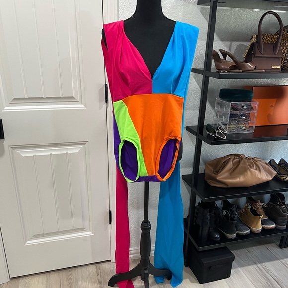 Nakimuli Wrap Multi Colored One Piece Swimsuit Lrg - Picture 2 of 5